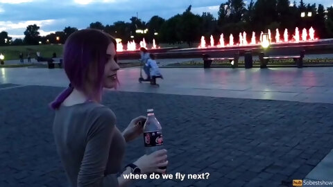 Cute Hot Girl Doing Public Blowjob, Cum...
